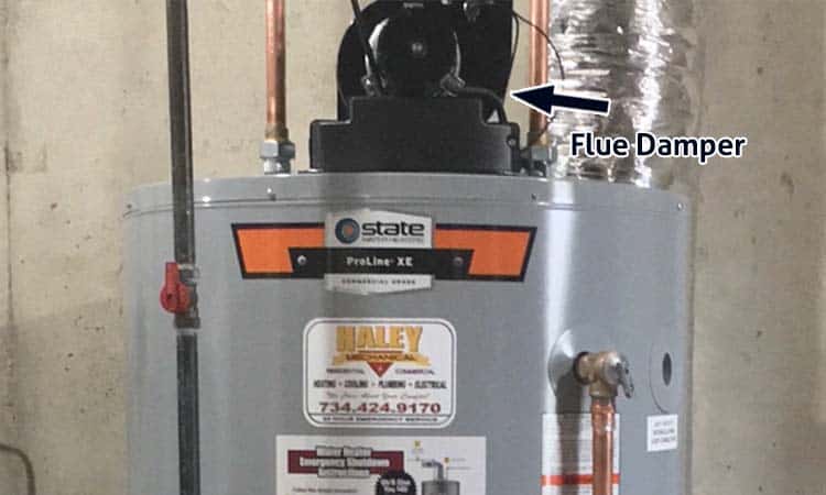 state select gas water heater flue damper