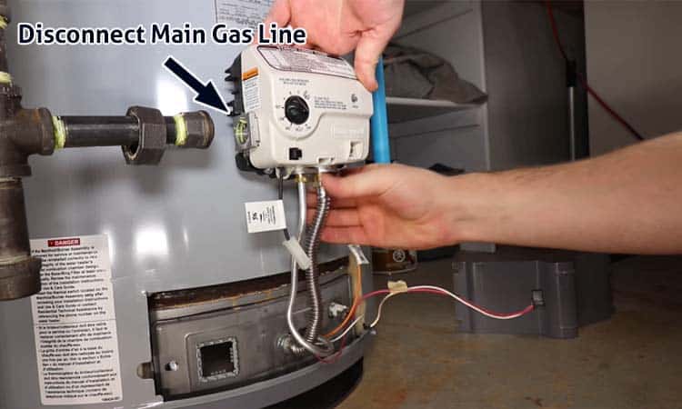 state select water heater disconnect main gas line