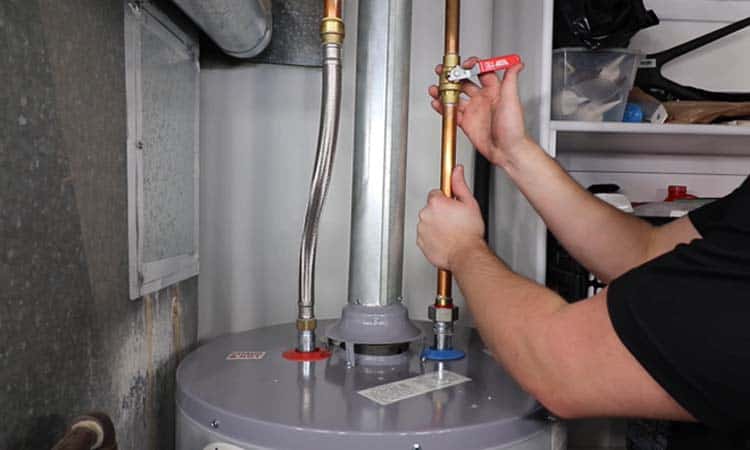 state select water heater slightly opening water supply