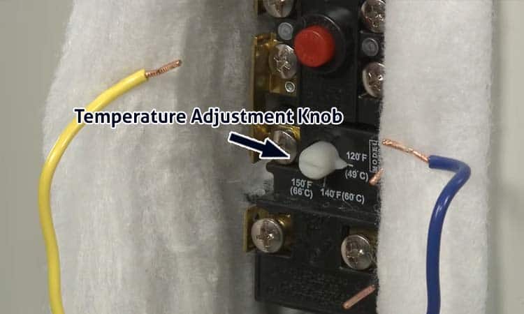 state select water heater temperature adjustment knob