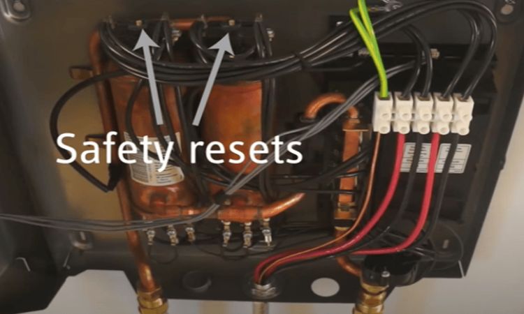 find the stiebel water heater thermal safety resets
