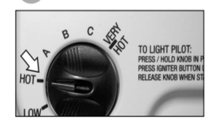 gas control knob of state select water heater