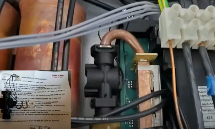 wiring connection from the flow sensor of stiebel eltron water heater
