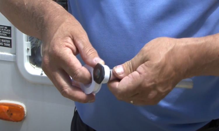 using of teflon tape to the threads of anode rod of suburban rv water heater