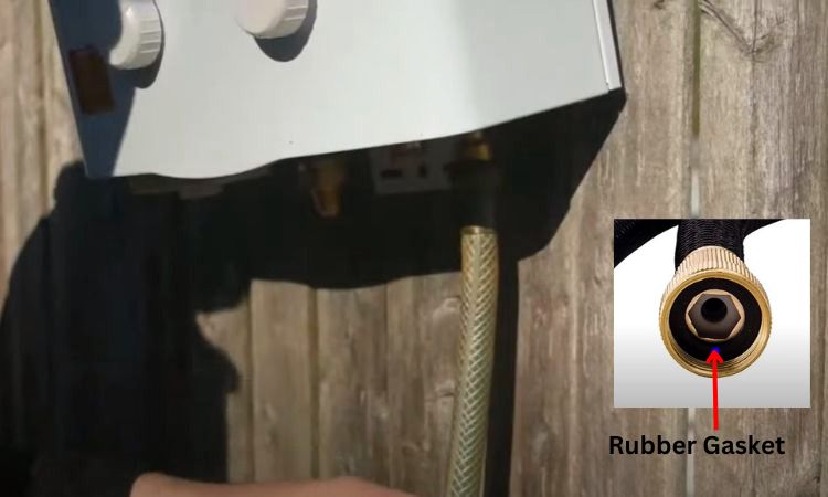 using a rubber gasket on the fittings of camplux water heater