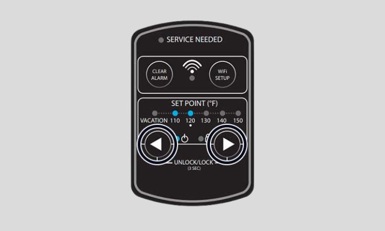 electronic control heater arrow buttons of rheem electric water heater
