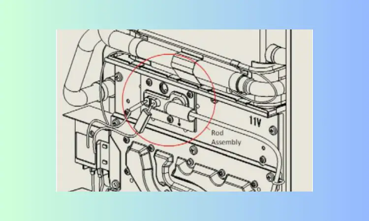 locate the rod assembly of takagi tankless water heater