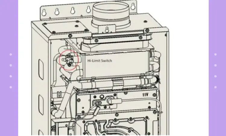 location the high-limit switch of takagi tankless water heater